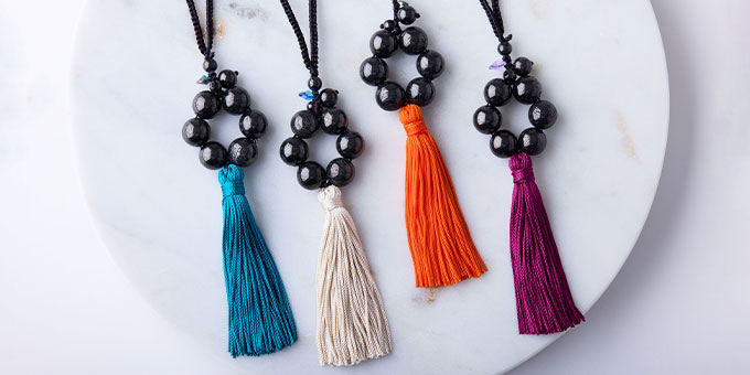 Charcoal Beads Tassel